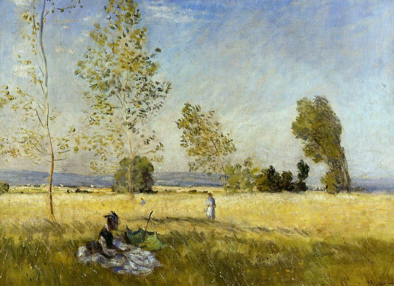 Клод Моне картина Луг в Безоне 1874г